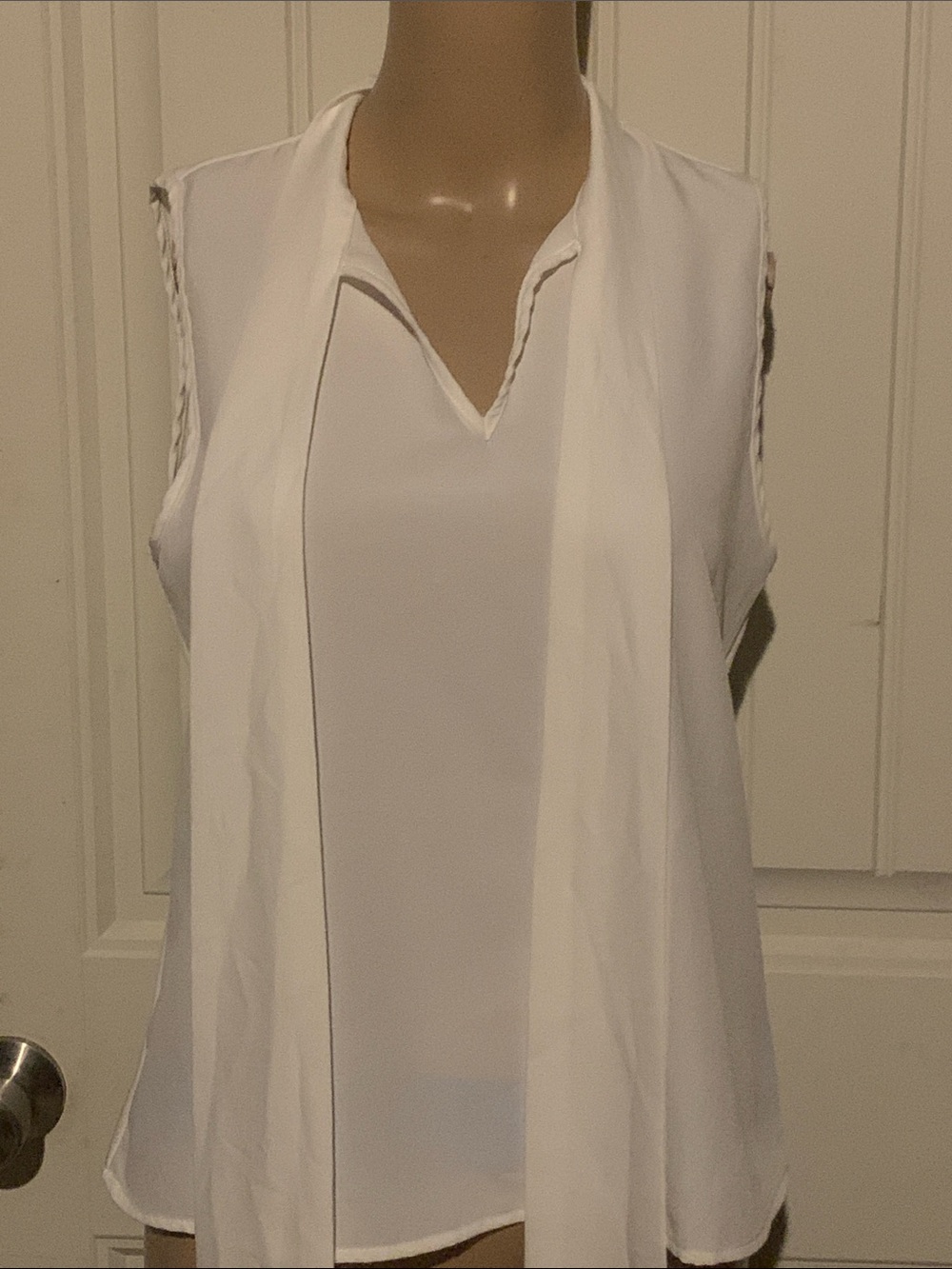 Sleeveless White Scarf-Tie V-Neck Camisole - Women's Top